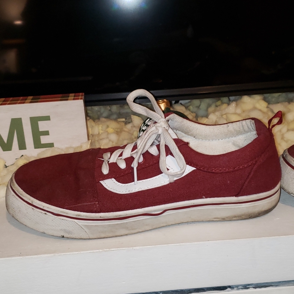 Burgundy sneakers